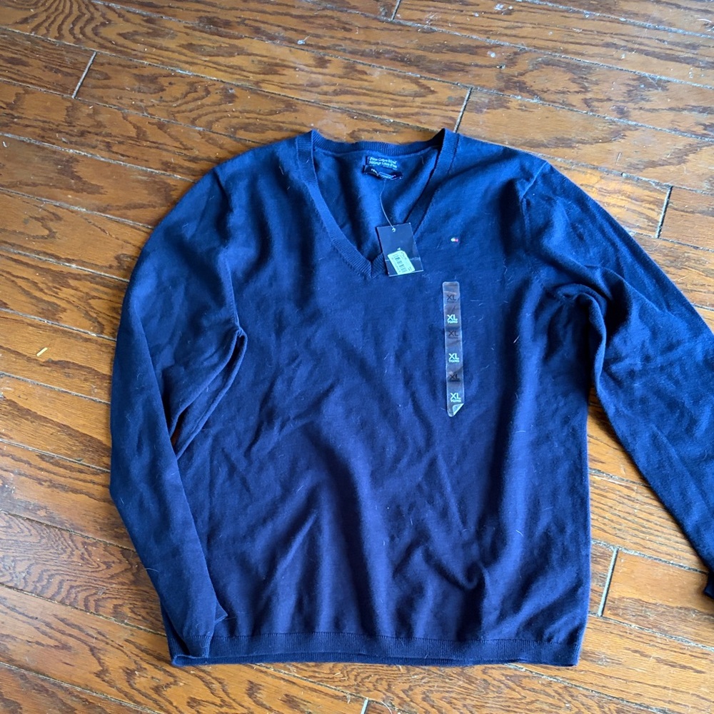 Tommy Hilfiger Deep Navy V-Neck Sweater
